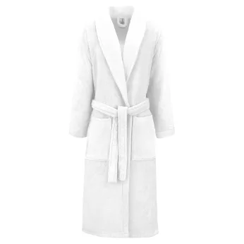 Bathrobe 100% cotton 420 gsm plain white Elea blanc