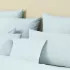 Pillowcase linen & cotton 160 gsm plain blue Le metis francais aqua