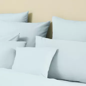 Taie d'oreiller lin & coton 160 g/m² uni bleu Le metis francais aqua