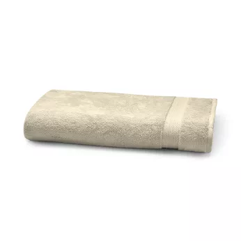 Serviette eponge pur coton 550 g/m² uni beige Elea angora
