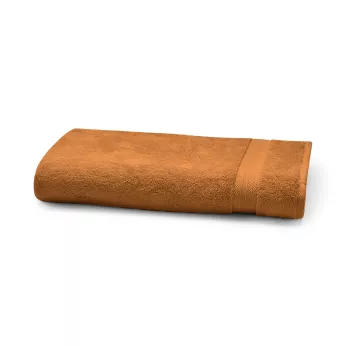 Serviette eponge pur coton 550 g/m² uni orange Elea rouille