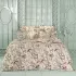 Bed set cotton sateen printed beige green Prairie legere beige