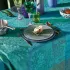 Tablecloth 100% cotton coated jacquard pattern green Mille rameaux emeraude