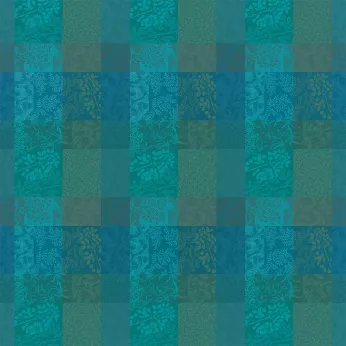 Nappe sur mesure pur coton motif jacquard vert Mille rameaux emeraude