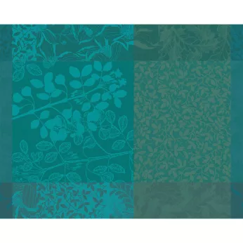 Table set 100% cotton jacquard pattern green Mille rameaux emeraude