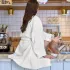 Frauen bademantel reine baumwolle 240 g/m² waffelpiqué weiß Detente neige