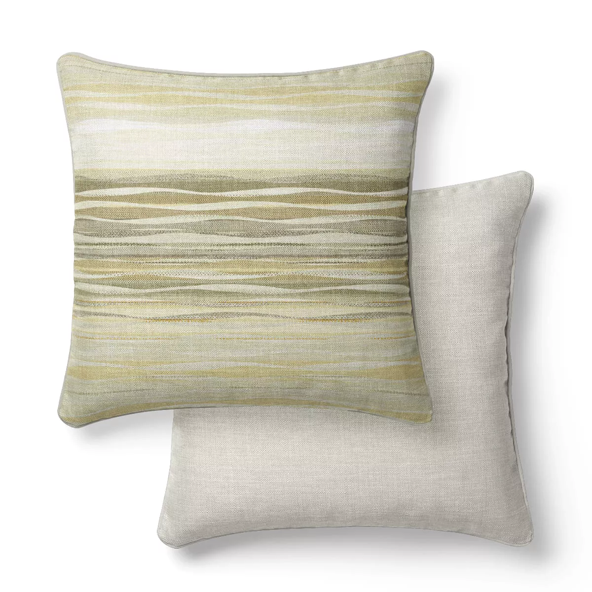 2 pillowcases cotton sateen printed yellow nude Strates limoni