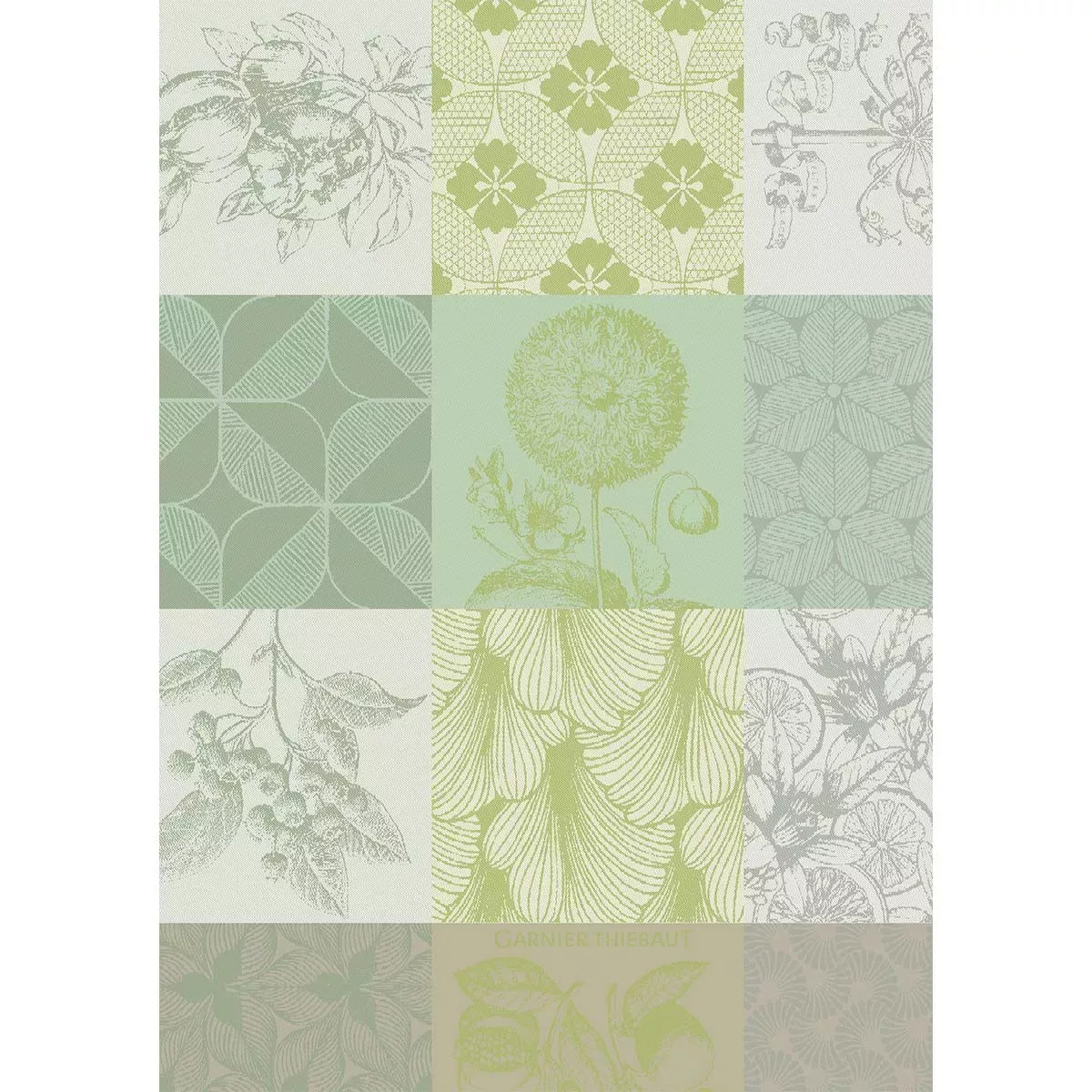 Geschirrtücher reine baumwolle jacquard-muster beige grün Mille parfums verde
