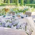 Table linen set linen & cotton printed multicolor Jardin de bretagne bleu
