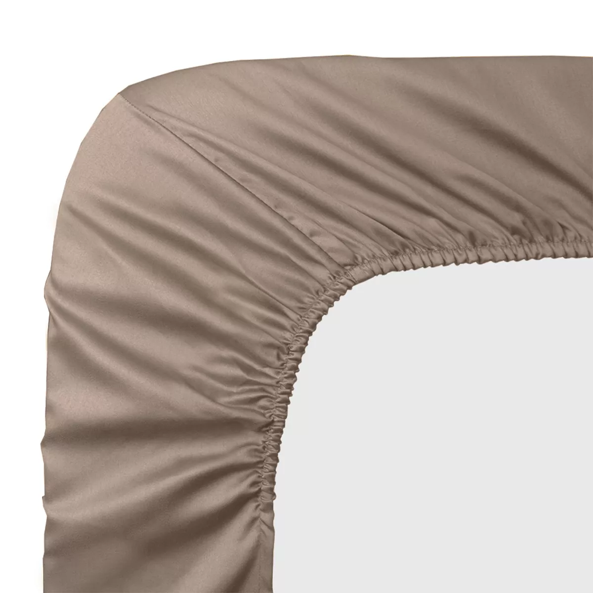 Drap housse b40 satin de coton uni rose Ava uni rose fume