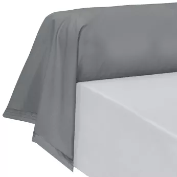 Schlummerrolle baumwollperkal uni anthrazit La percale francaise acier