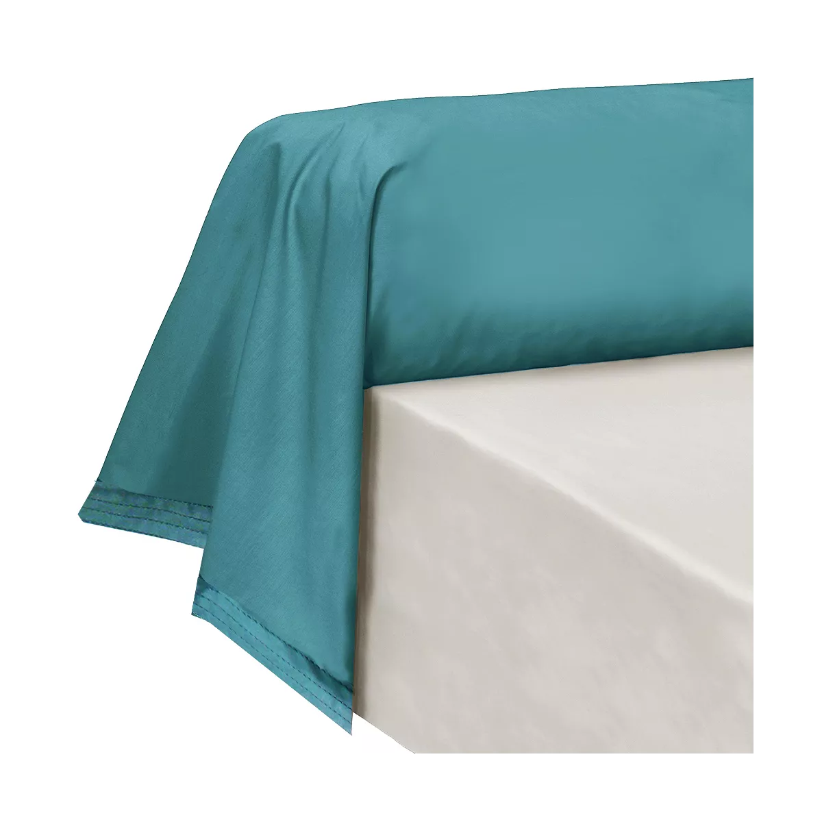 Schlummerrolle baumwollperkal uni grün La percale francaise emeraude