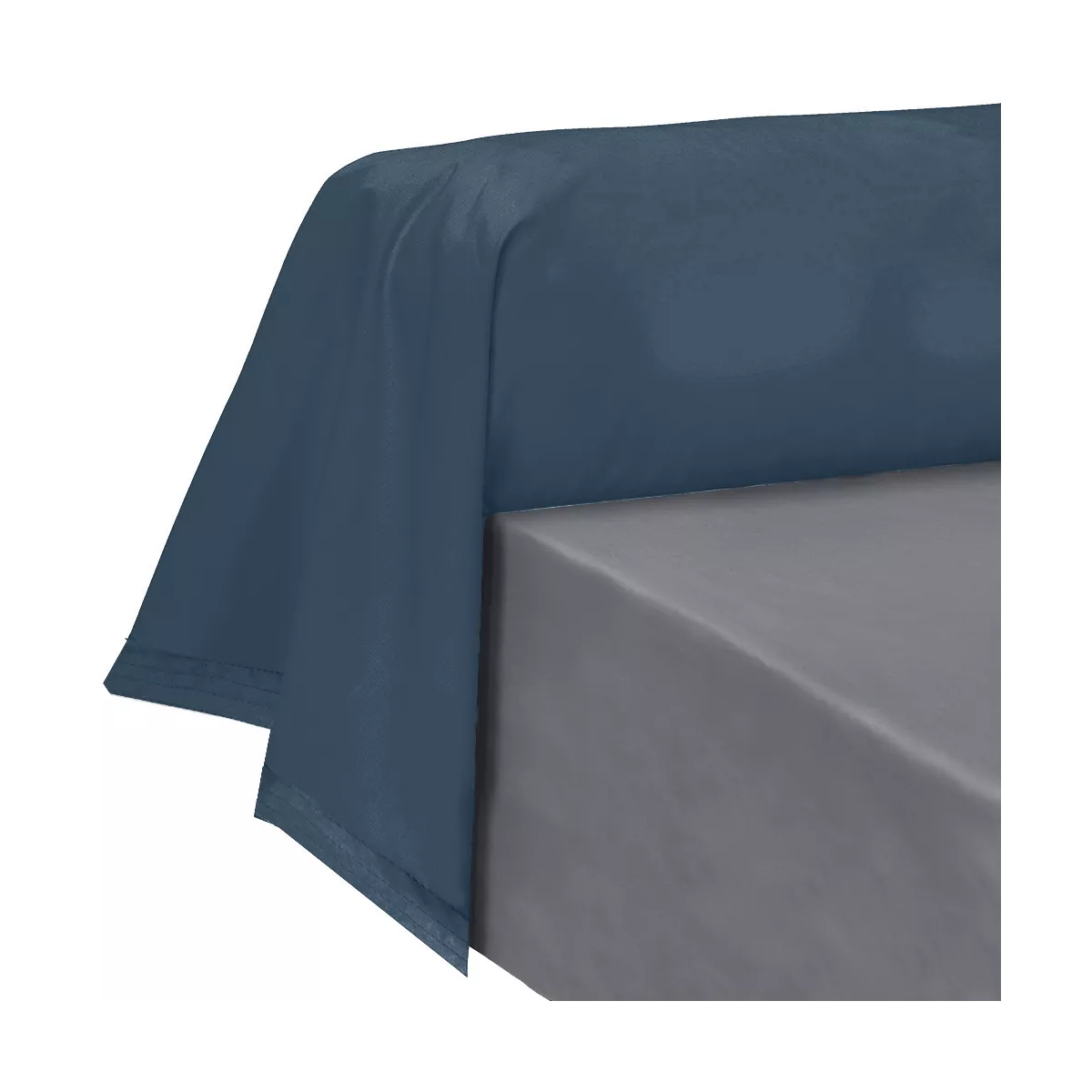 Schlummerrolle baumwollperkal uni blau La percale francaise ocean