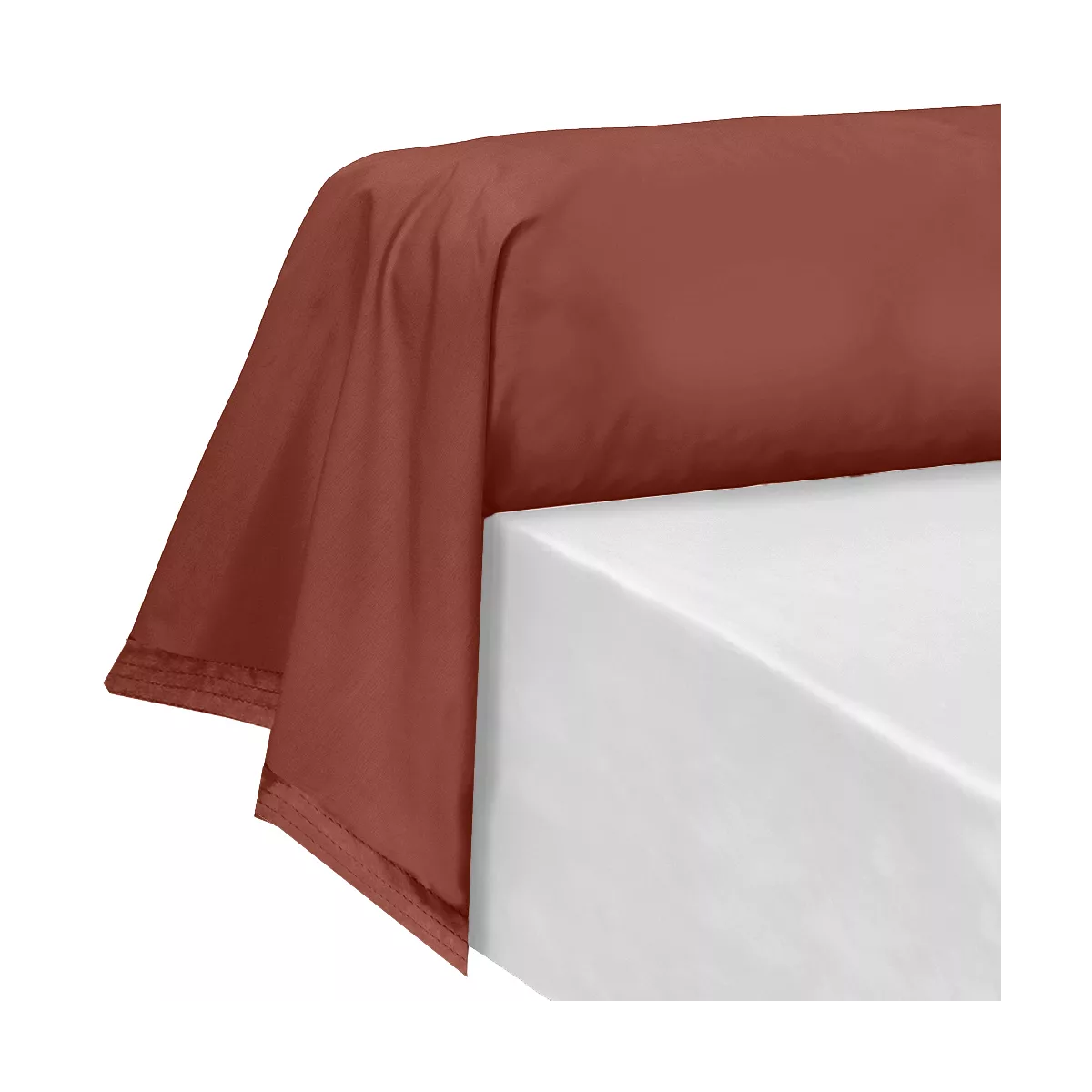 Schlummerrolle baumwollperkal uni orange rot La percale francaise rouille