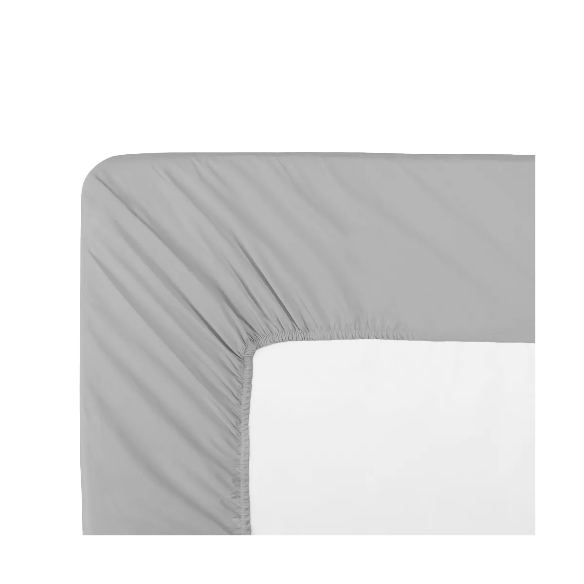 Drap housse b50 cotton percale plain grey La percale francaise platine