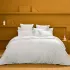 Housse de couette satin de coton motif jacquard blanc Allegria neige