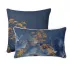 Taie d'oreiller satin de coton imprimé bleu or Fuji nocturne