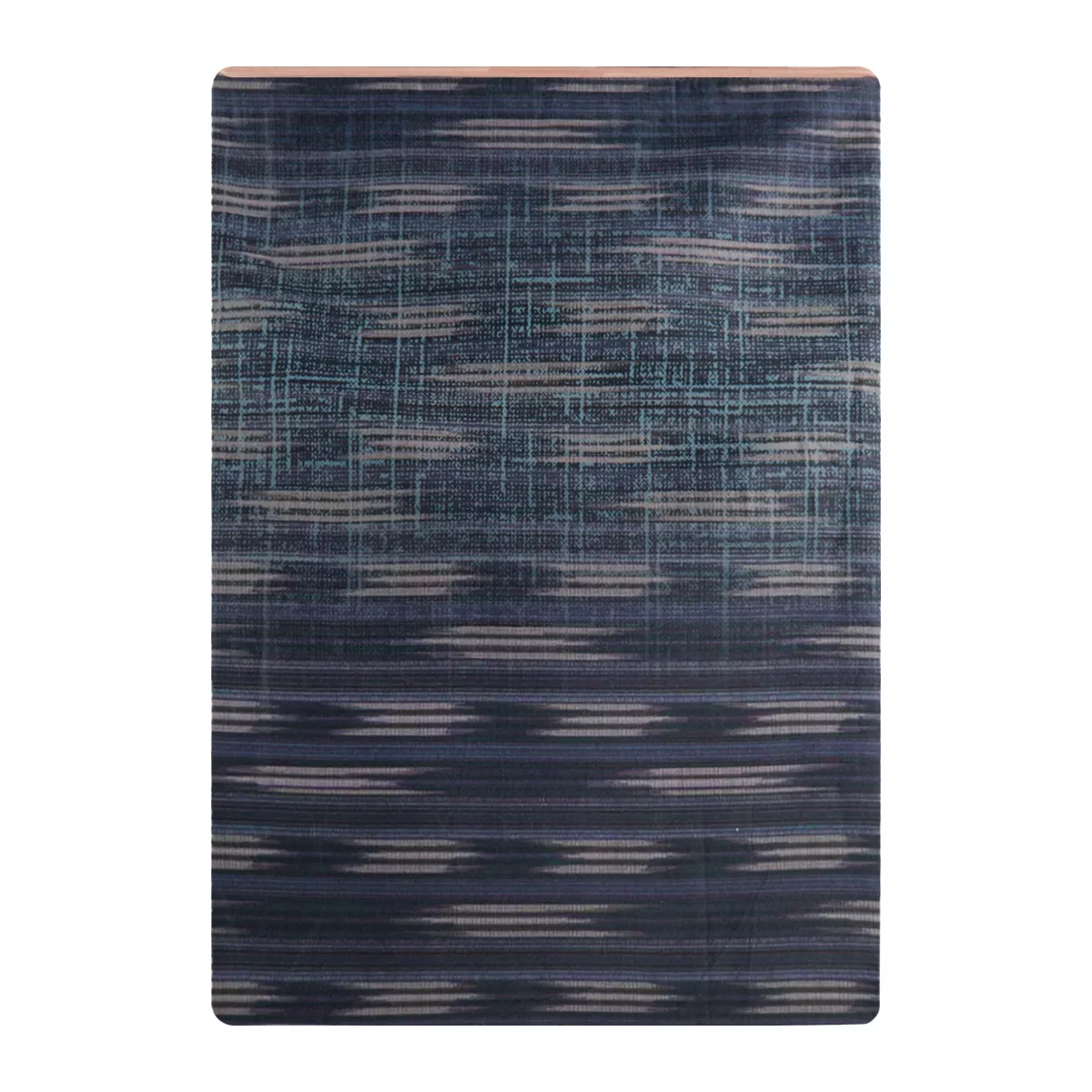 Flat sheet cotton sateen printed navy blue orange Mist nocturne