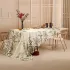 Tablecloth linen & cotton prewashed 150 gsm printed beige Bambous parchemin