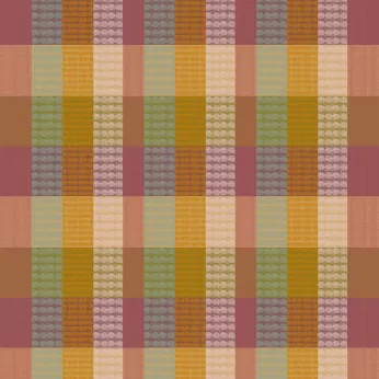 Nappe sur mesure pur coton motif jacquard vert orange Mille halos prunus