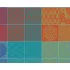 Set pur coton motif jacquard orange violet Mille hana floralies