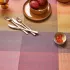 Table linen set 100% cotton coated jacquard pattern purple Mille ecossais velvet