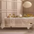 Table linen set 100% cotton jacquard pattern beige Mille pistils naturel