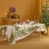Table linen set linen & cotton prewashed 150 gsm printed beige green Noel vintage dore