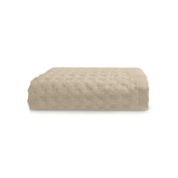 Serviette eponge pur coton 240 g/m² nid d'abeille beige Detente naturel
