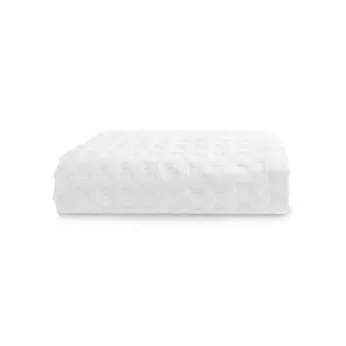 Serviette eponge pur coton 240 g/m² nid d'abeille blanc Detente neige