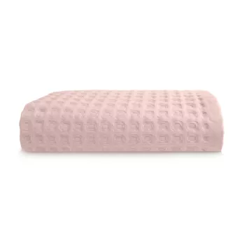 Shower towel 100% cotton 240 gsm waffle pink Detente rose poudre