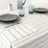 Nappe pur coton lavé motif jacquard blanc noir Rimini nero