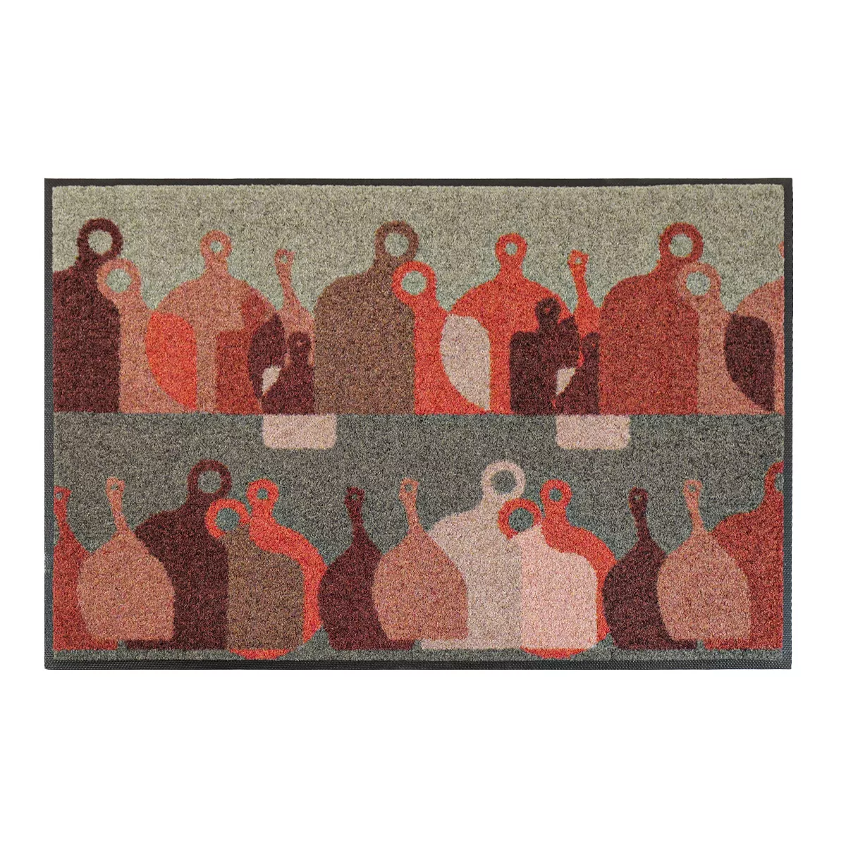Decor mat caoutchouc & nylon printed orange green Planches d'olivier vert