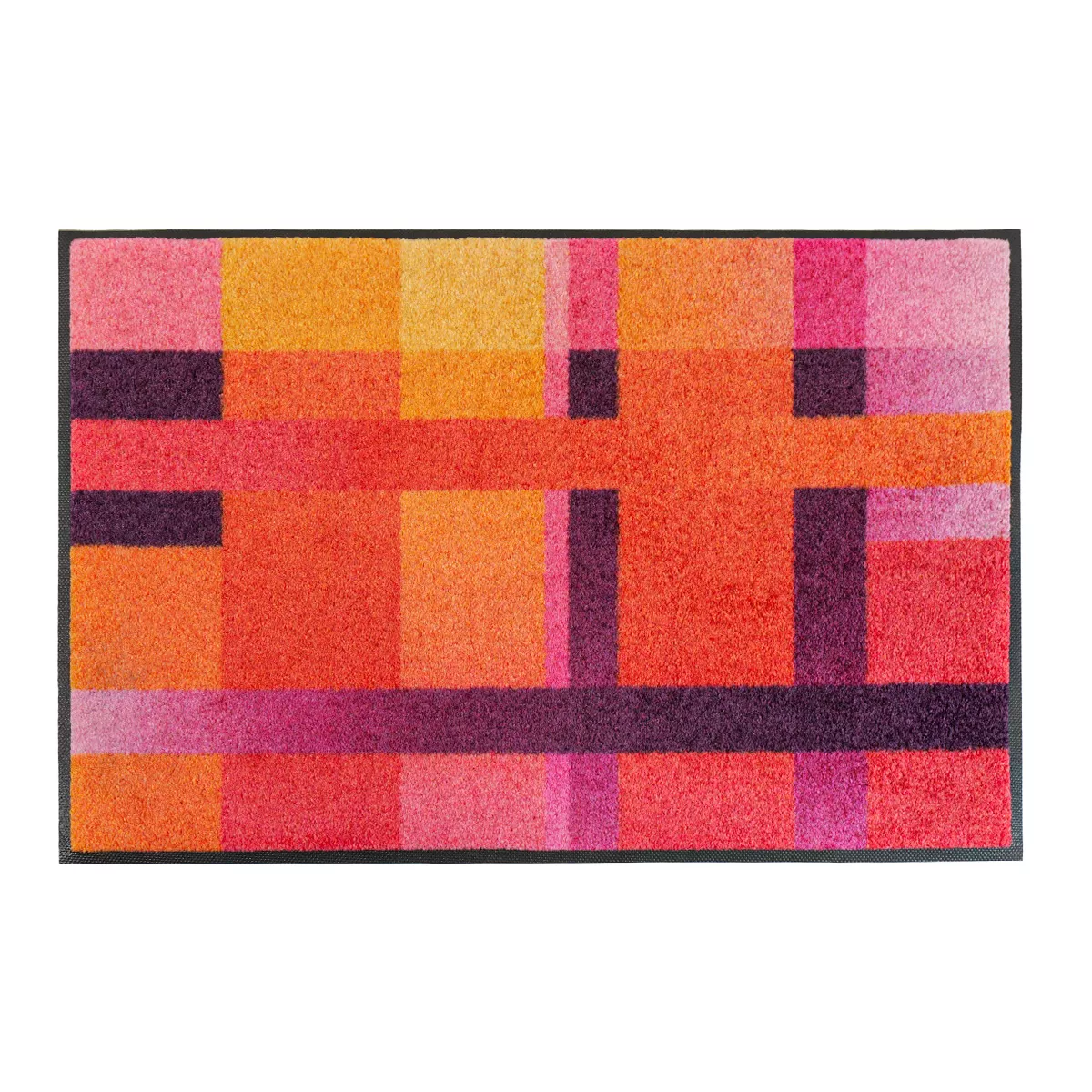 Decor mat caoutchouc & nylon printed purple orange Transfer sunset