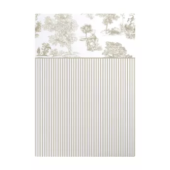 Bettlaken baumwollperkal bedruckt beige Poesie naturel