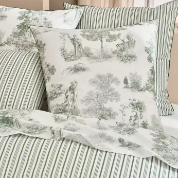 Taie d'oreiller percale de coton 115 g/m² imprimé vert Poesie verde