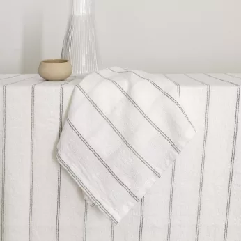 Serviette reine baumwolle vorgewaschen jacquard-muster weiß grün Rimini verde