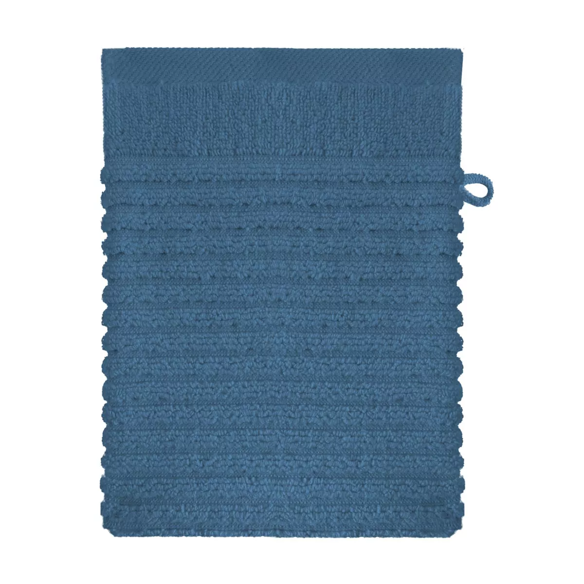 Gant de toilette pur coton 575 g/m² uni bleu Vitae denim