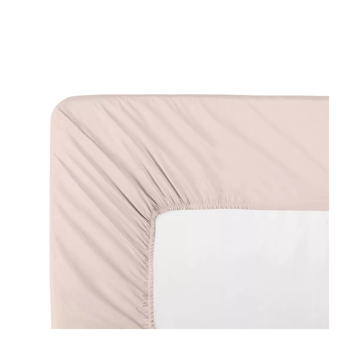 Split topper spannbettlaken baumwollperkal uni rosa Olana petale