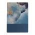 Drap plat satin de coton imprimé bleu or Fuji nocturne