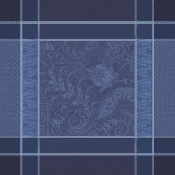 Napkin cotton blend jacquard pattern blue Persina crepuscule