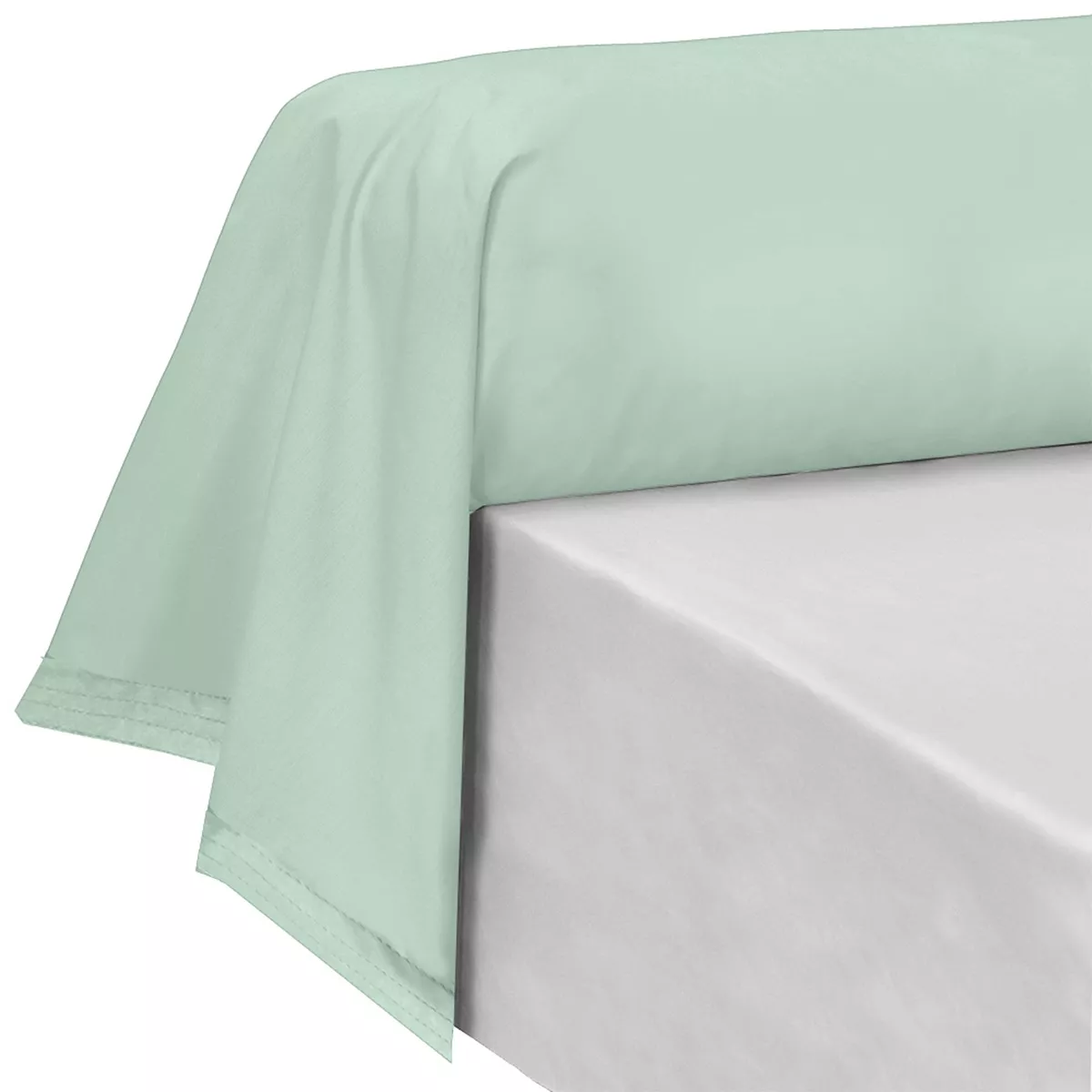 Schlummerrolle baumwollperkal uni blau grün La percale francaise givre