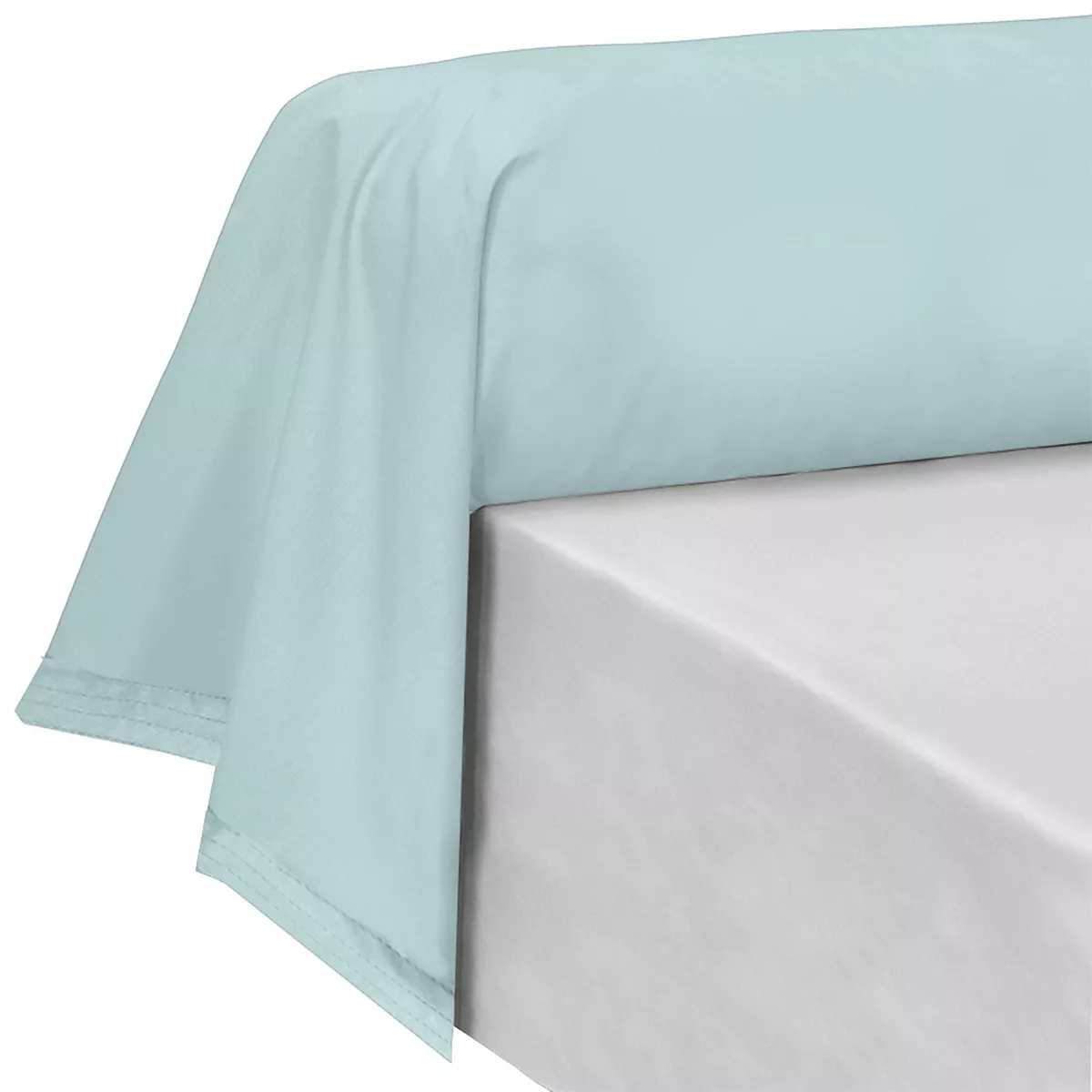 Schlummerrolle baumwollperkal uni blau La percale francaise bleu aqua