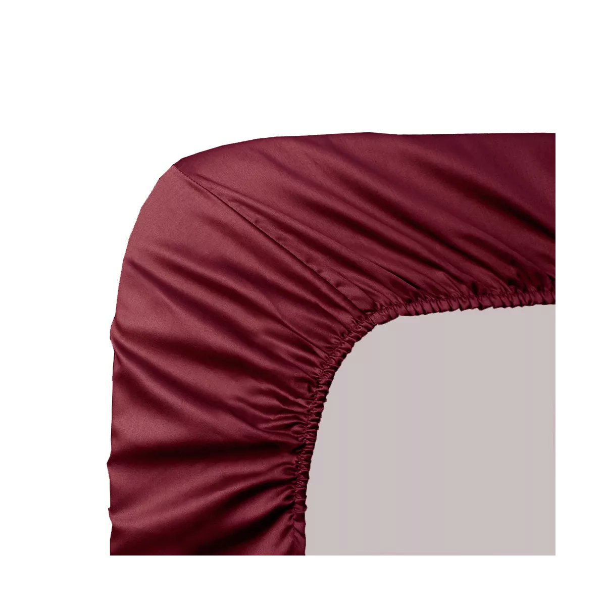 40cm cup fitted sheet cotton sateen plain red Ava uni dahlia