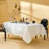 Linge de table pur coton antitache motif jacquard blanc Le cercle blanc