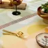 Table set 100% cotton coated 205 gsm jacquard pattern green orange Mille galets terre cuite