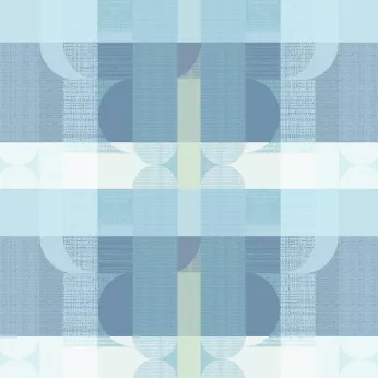 Nappe sur mesure pur coton enduit 220 g/m² motif jacquard bleu vert Mille textures bleu