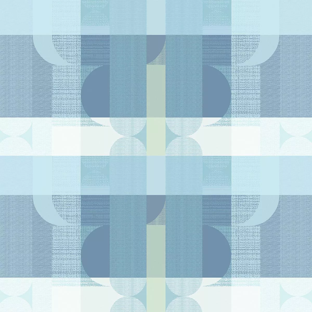 Nappe sur mesure pur coton 220 g/m² motif jacquard vert bleu Mille textures bleu