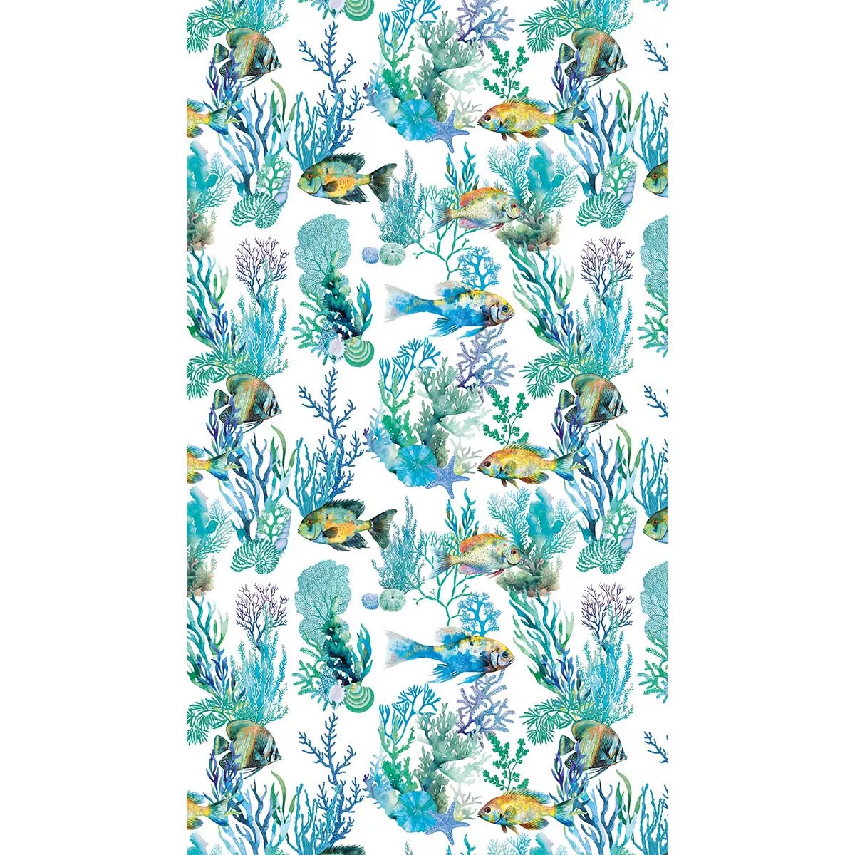 Fouta pur coton 350 g/m² imprimé canard bleu Naia blanc bleu
