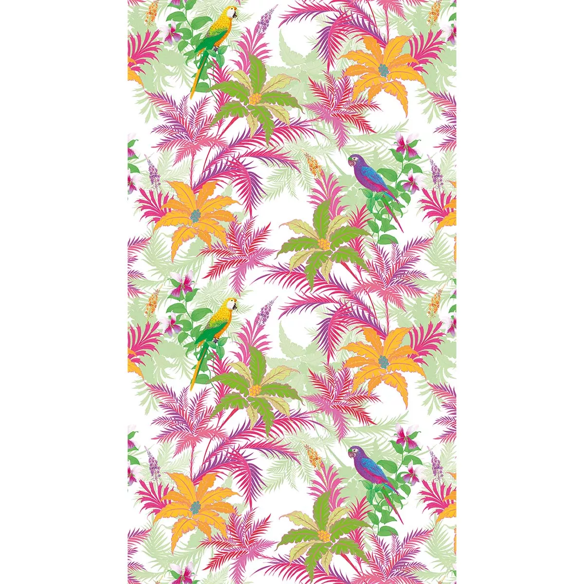 Fouta 100% cotton 350 gsm printed green pink Paradisio rosa
